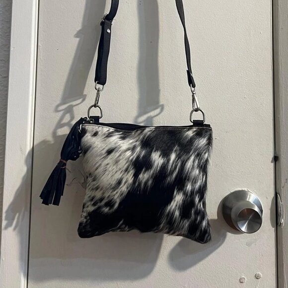 Genuine Cowhide Leather Handbag & Clutch | Handmade Rustic Crossbody Bag - Picture 5 of 6